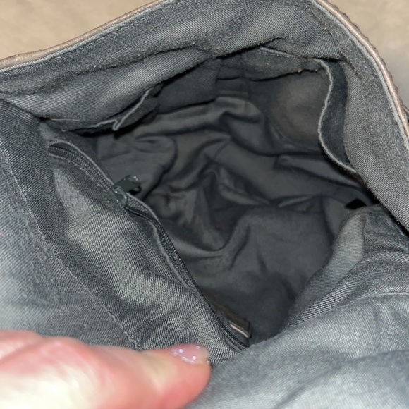 FOSSIL long live vintage grey brown olive distressed flap crossbody bag - Picture 8 of 15